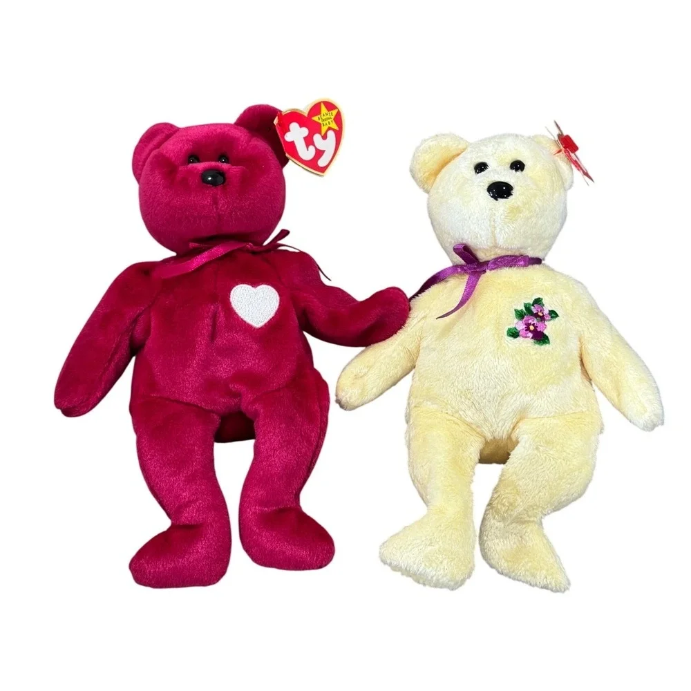 Ty Beanie Babies Plush Lot 4 Valentina Mother Peace Spunky Multicolor Excellent - Picture 3 of 7
